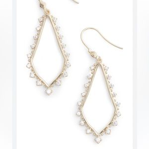 Bea gold crystal drop frame hoop earrings Kendra Scott